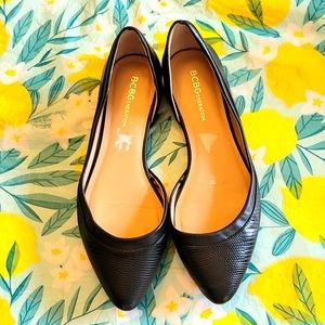 BCBG Pointed Toe Black Ballet Flat